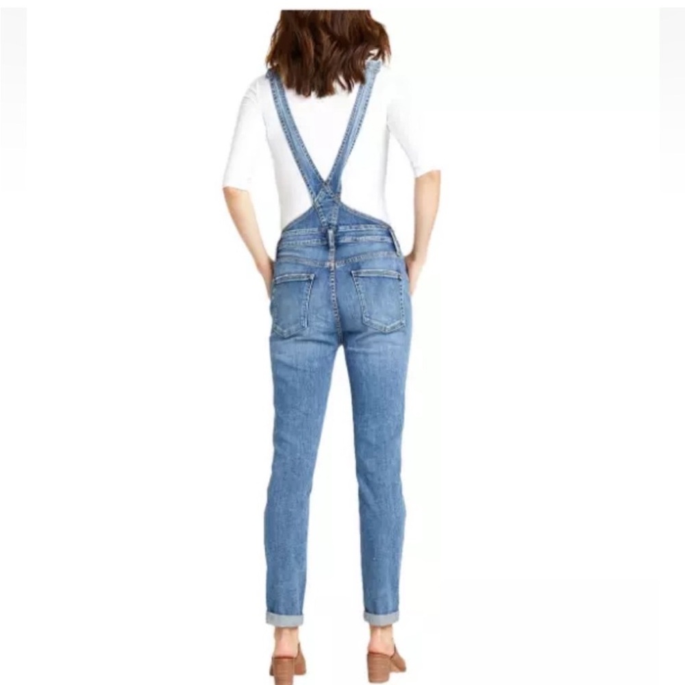 Silver Jeans Distressed Slim Leg Overalls - Picture 3 of 11